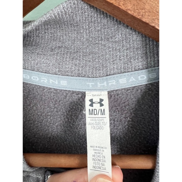 Under Armour Full Zip Jacket Athletic Warm Up Pockets Gray Size S - Picture 6 of 6